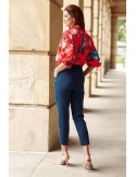 Elegant navy blue crease trousers MP45120 - Online store - Boutique